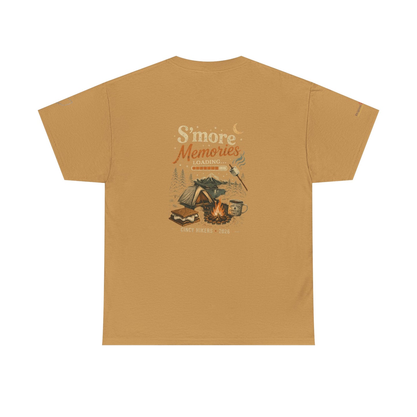 S'more Memories Camping T-Shirt – Retro Campfire Tent Graphic Tee