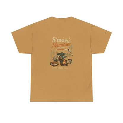 S'more Memories Camping T-Shirt – Retro Campfire Tent Graphic Tee