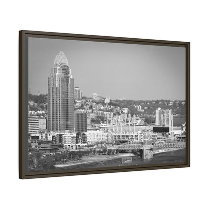 Cincy in the Fall Wall Art — Black & White Cityscape Print