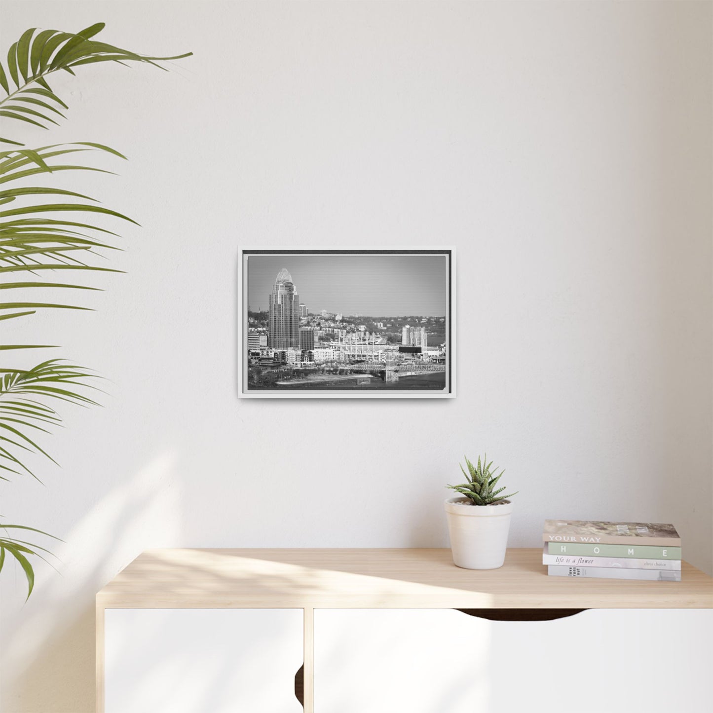 Cincy in the Fall Wall Art — Black & White Cityscape Print