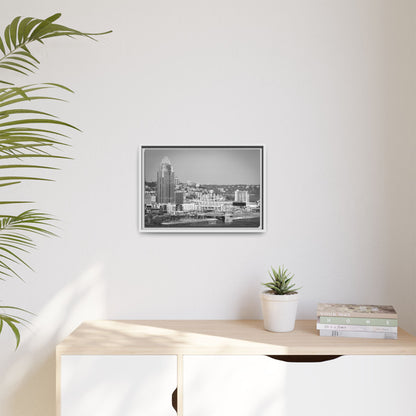 Cincy in the Fall Wall Art — Black & White Cityscape Print