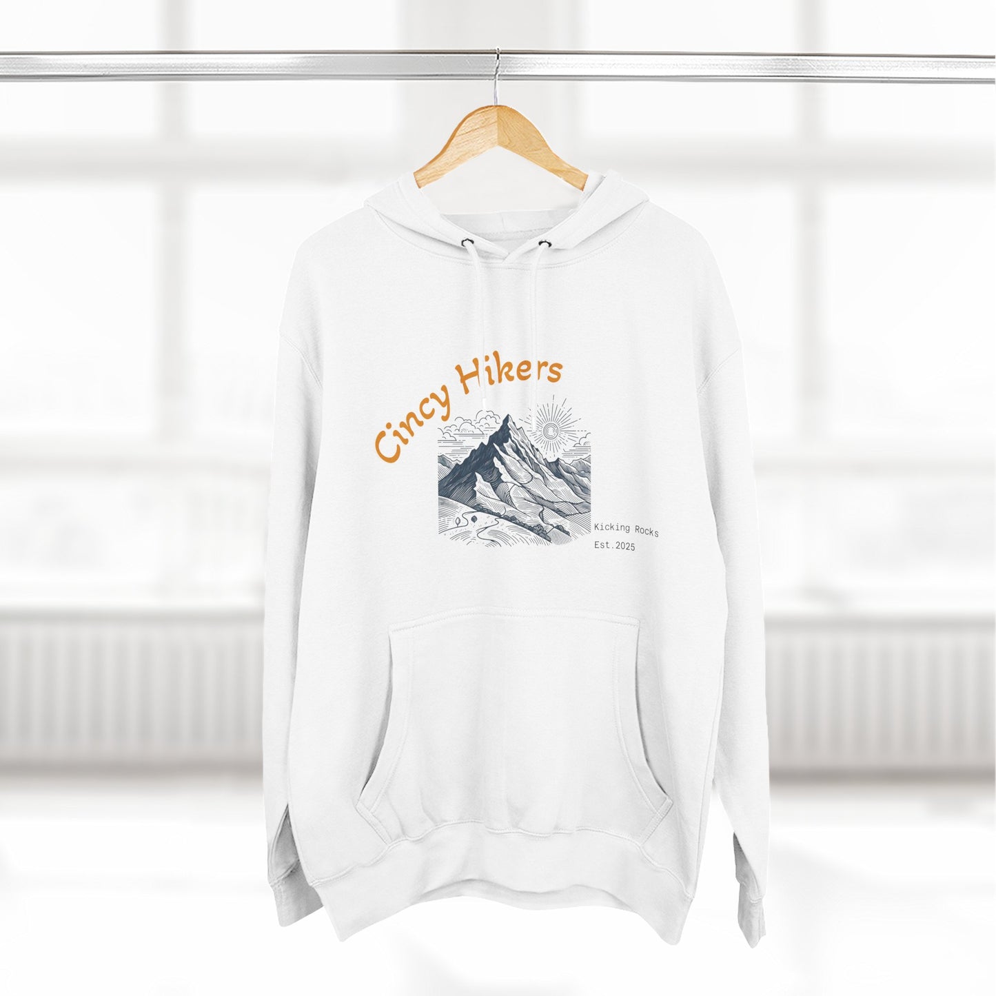 Cincy Hikers Fleece Hoodie, Cozy Mountain Apparel for Outdoor Lovers, Perfect Gift for Hikers, Camping, or Adventurers
