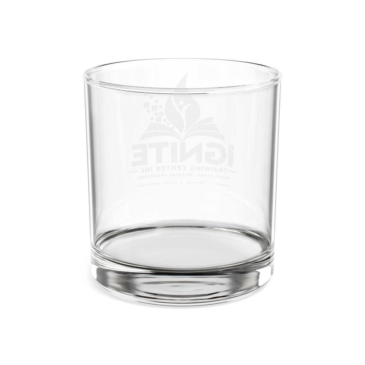 Engraved 10.5 oz Whiskey Glass — Ignite Logo Crystal Rocks Glass, Personalized Bar Gift
