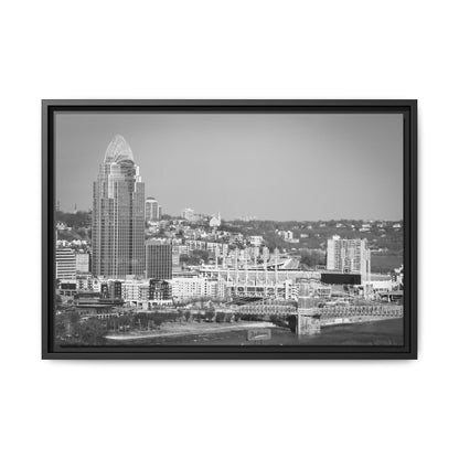 Cincy in the Fall Wall Art — Black & White Cityscape Print