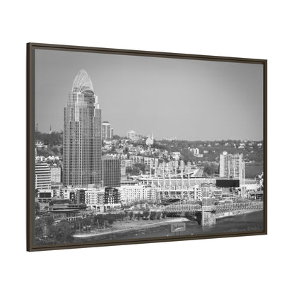 Cincy in the Fall Wall Art — Black & White Cityscape Print