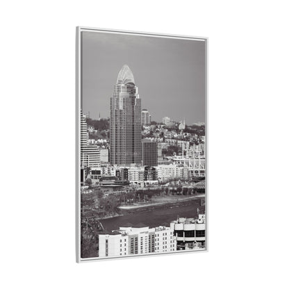 Framed Matte Canvas Cityscape Print — Cincinnati Wall Art