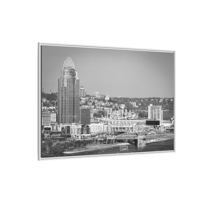 Cincy in the Fall Wall Art — Black & White Cityscape Print