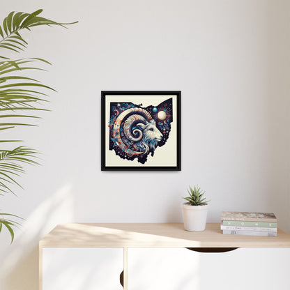 Ohio Ram Art Print - Colorful Framed Canvas Decor for Home & Office