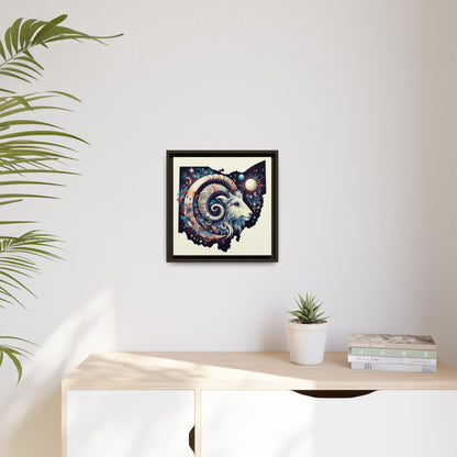 Ohio Ram Art Print - Colorful Framed Canvas Decor for Home & Office