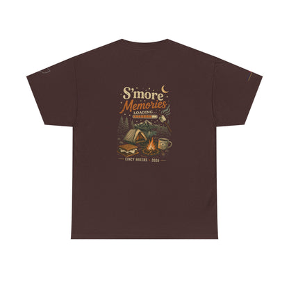 S'more Memories Camping T-Shirt – Retro Campfire Tent Graphic Tee