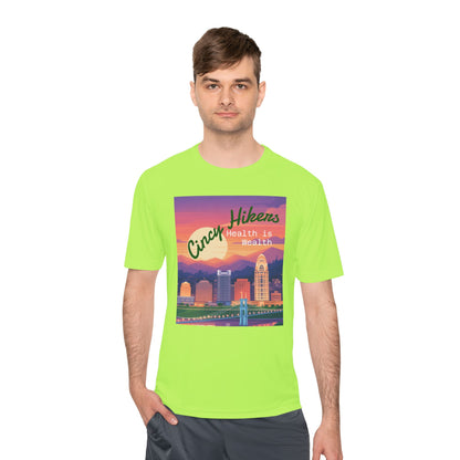 Health is Wealth: Unisex Moisture Wicking Tee for Hikers, Fitness Lovers, Outdoor Adventures, Travel, Gym Wear
