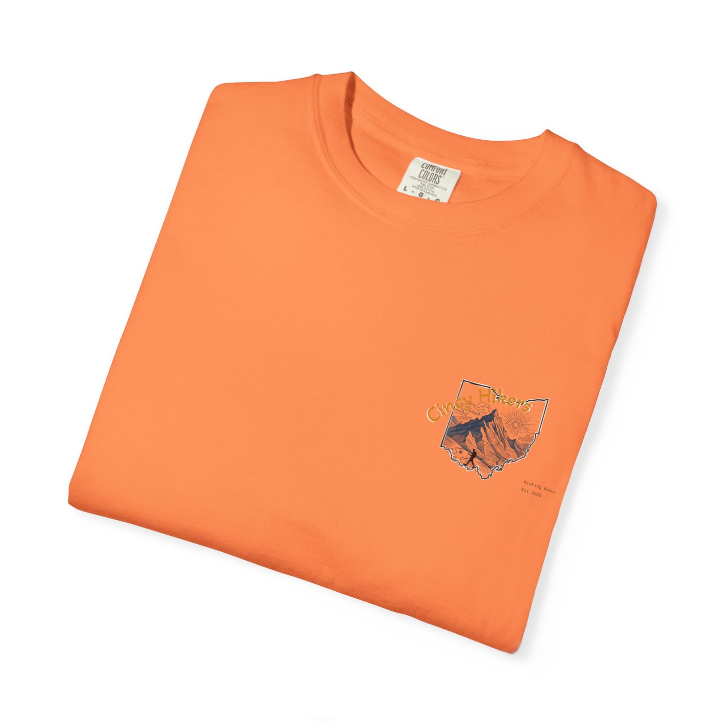 Camp Laugh Repeat T-Shirt — Camping Graphic Tee with Pocket Mountain Design
