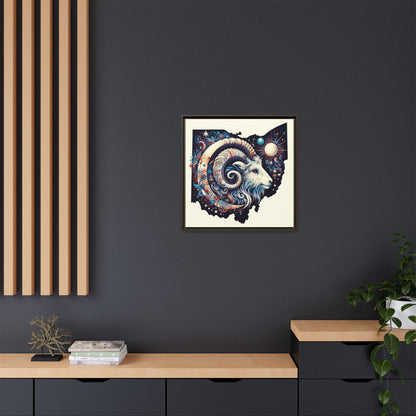 Ohio Ram Art Print - Colorful Framed Canvas Decor for Home & Office