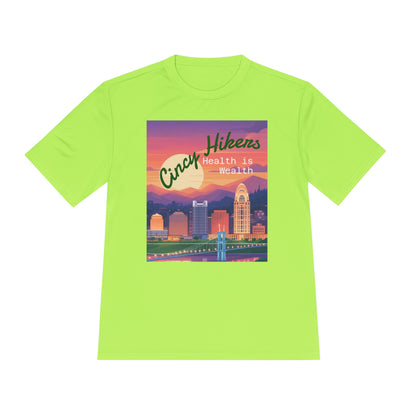 Health is Wealth: Unisex Moisture Wicking Tee for Hikers, Fitness Lovers, Outdoor Adventures, Travel, Gym Wear