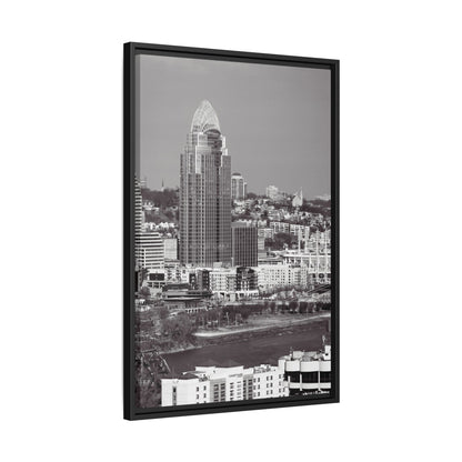 Framed Matte Canvas Cityscape Print — Cincinnati Wall Art