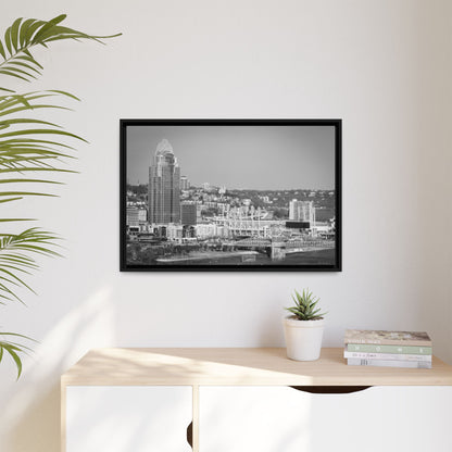 Cincy in the Fall Wall Art — Black & White Cityscape Print
