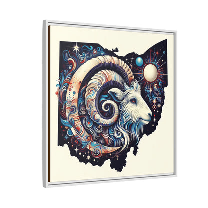 Ohio Ram Art Print - Colorful Framed Canvas Decor for Home & Office