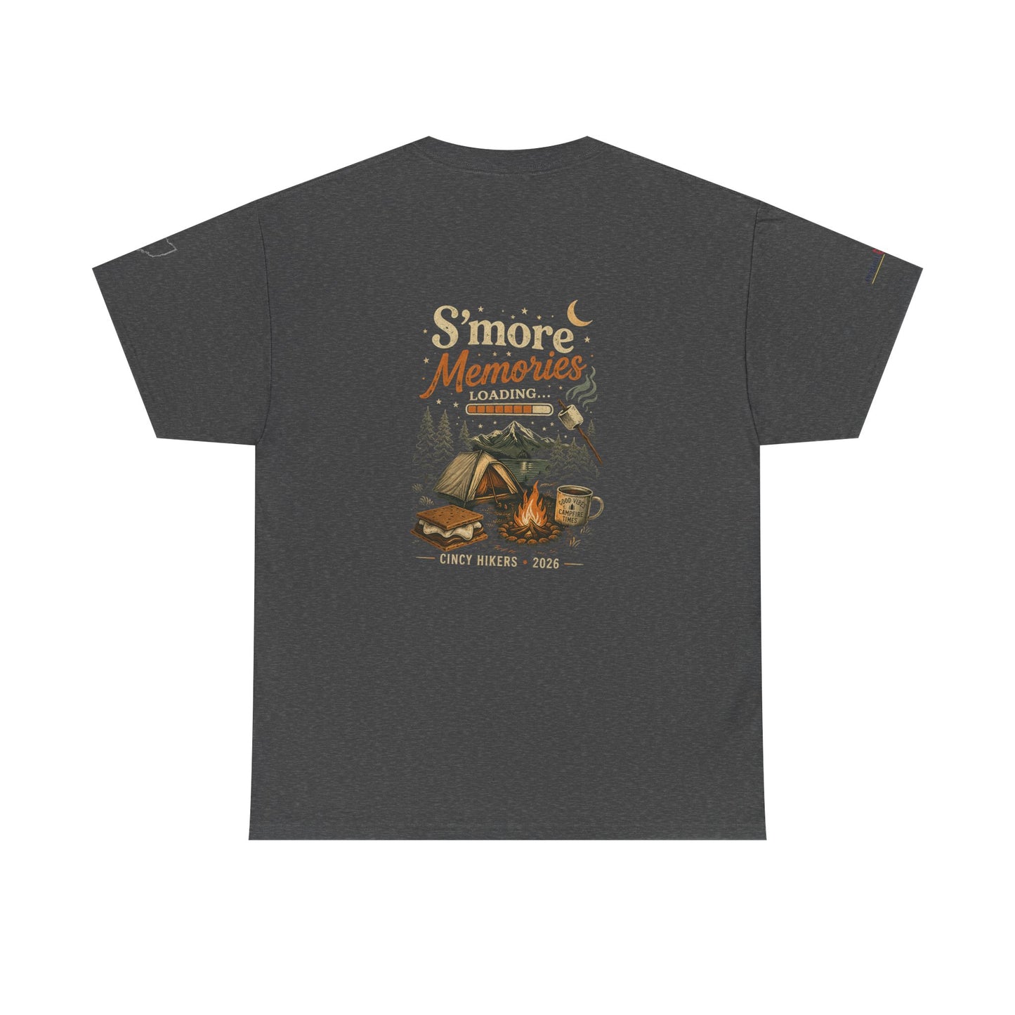 S'more Memories Camping T-Shirt – Retro Campfire Tent Graphic Tee