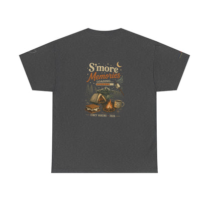 S'more Memories Camping T-Shirt – Retro Campfire Tent Graphic Tee