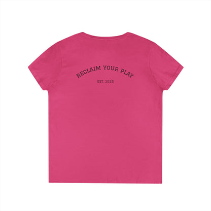 The Recess Reboot V-Neck Tee — "Reclaim Your Play" Women's T‑Shirt