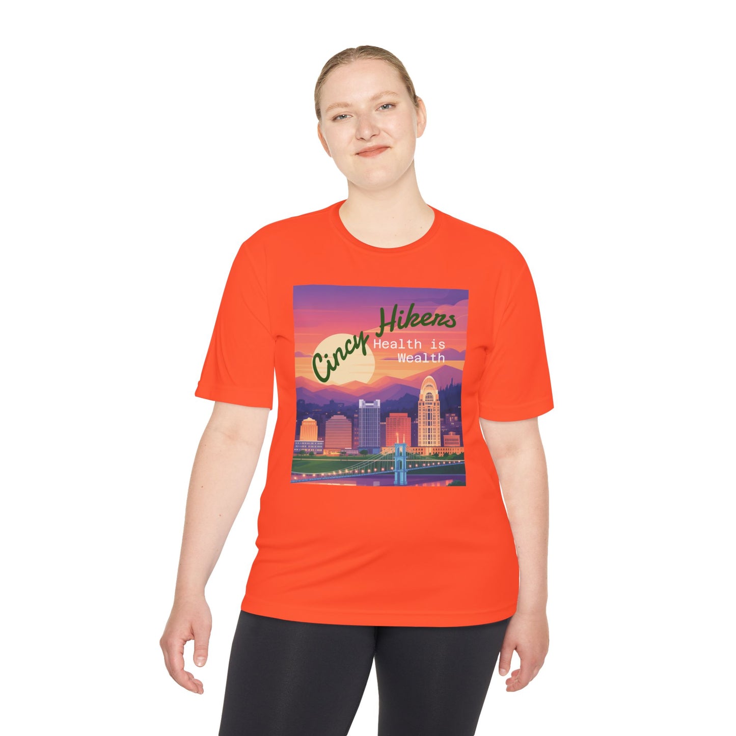 Health is Wealth: Unisex Moisture Wicking Tee for Hikers, Fitness Lovers, Outdoor Adventures, Travel, Gym Wear