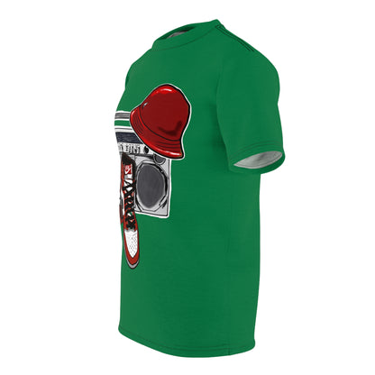 Old School - Green Unisex Cut & Sew Tee (AOP)