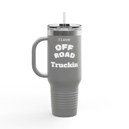 I Love Truckin Off Road Insulated Travel Mug - 40oz Mug for Adventure Lovers, Road Trip Coffee Cup, Outdoor Camping Drinkware, Perfect Gift for Him