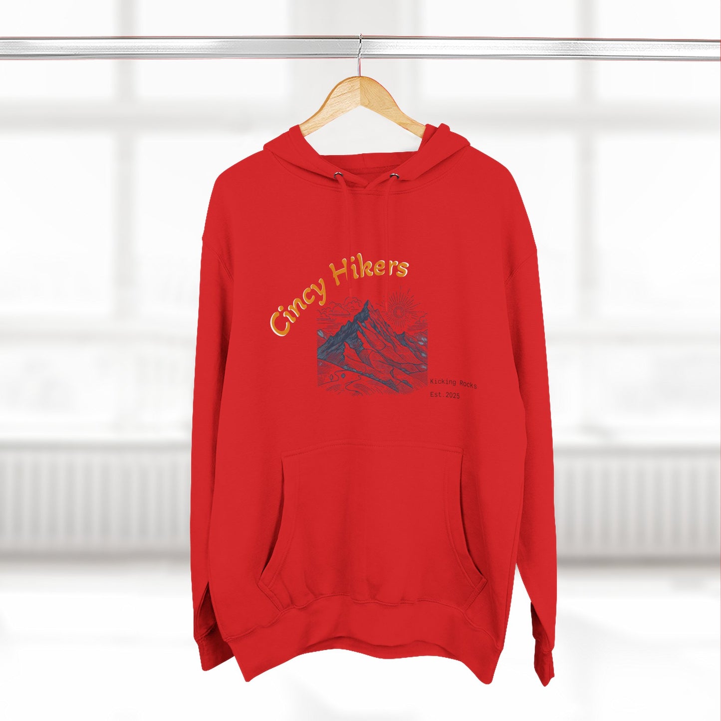 Cincy Hikers Fleece Hoodie, Cozy Mountain Apparel for Outdoor Lovers, Perfect Gift for Hikers, Camping, or Adventurers
