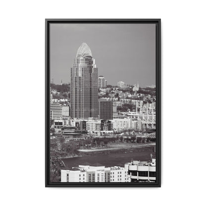 Framed Matte Canvas Cityscape Print — Cincinnati Wall Art
