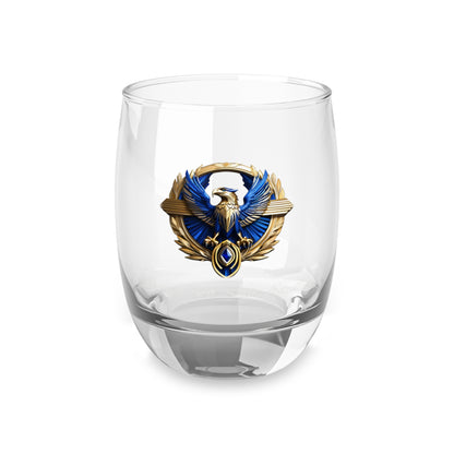Blue Eagle Custom Whiskey Glass with Eagle Emblem - Perfect for Gifts, Collectors, Barware, Home Decor, Father's Day, Pub