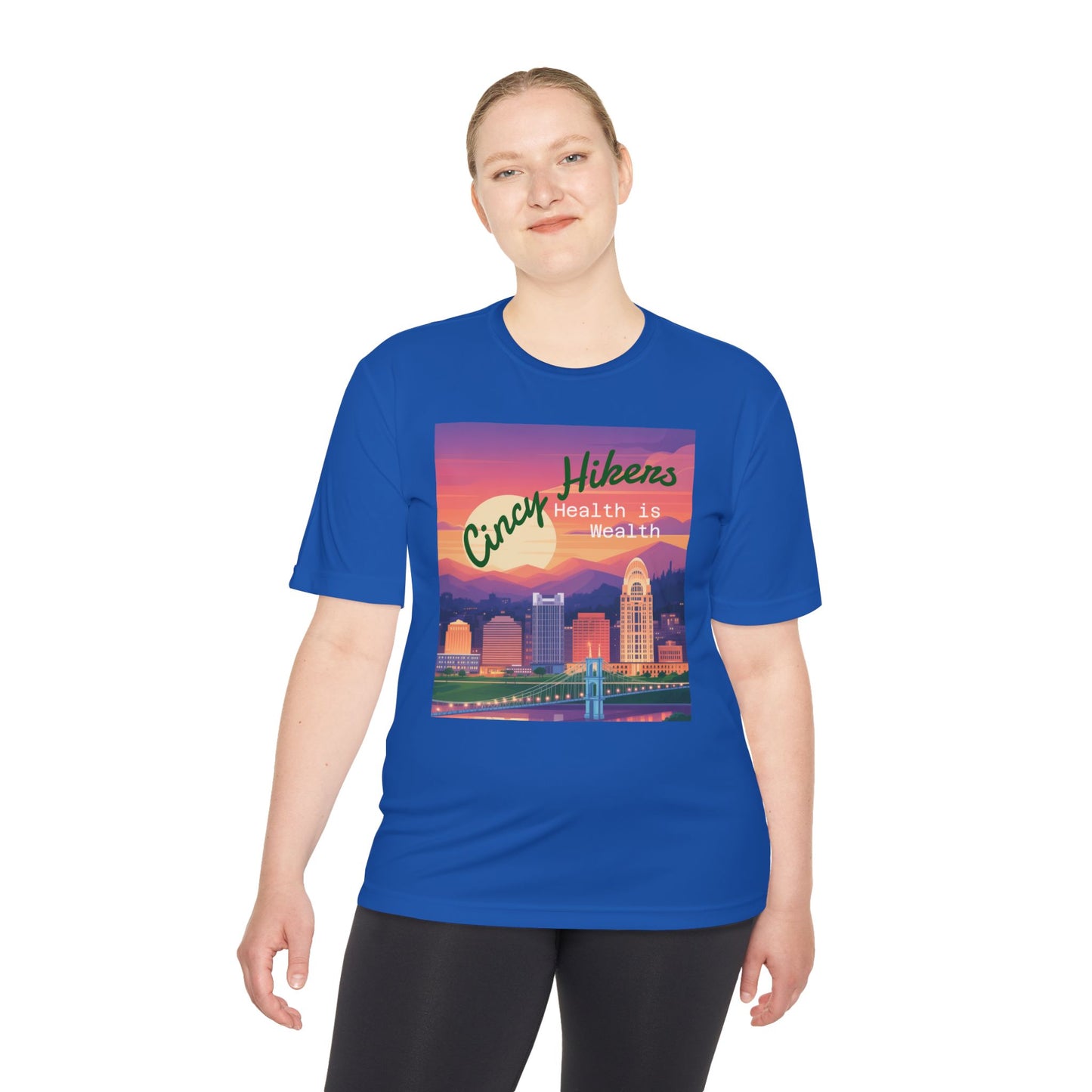 Health is Wealth: Unisex Moisture Wicking Tee for Hikers, Fitness Lovers, Outdoor Adventures, Travel, Gym Wear