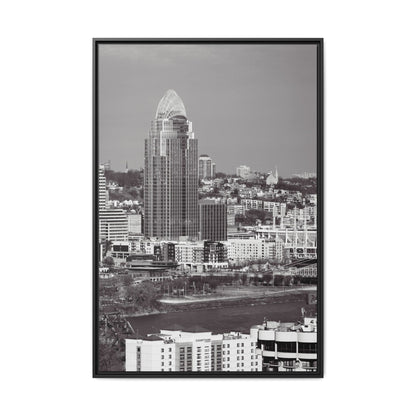 Framed Matte Canvas Cityscape Print — Cincinnati Wall Art