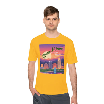 Health is Wealth: Unisex Moisture Wicking Tee for Hikers, Fitness Lovers, Outdoor Adventures, Travel, Gym Wear