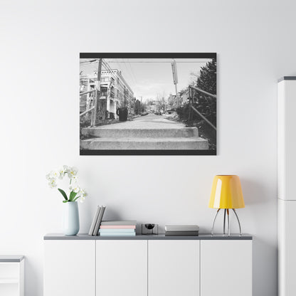 Cincinnati Urban Steps Matte Canvas Print — Peaceful Empty Street Wall Art