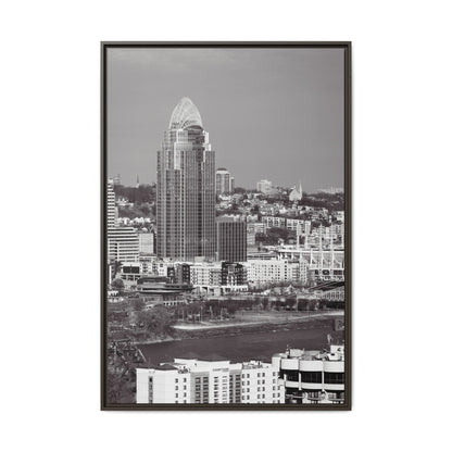 Framed Matte Canvas Cityscape Print — Cincinnati Wall Art