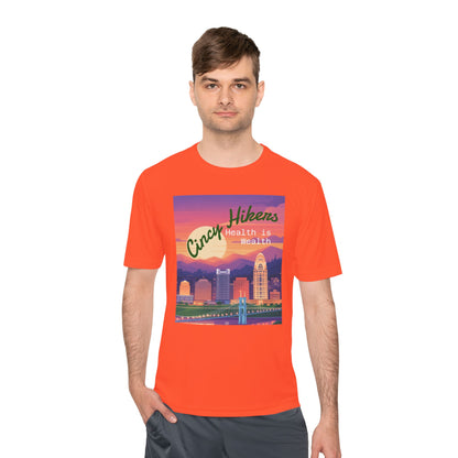 Health is Wealth: Unisex Moisture Wicking Tee for Hikers, Fitness Lovers, Outdoor Adventures, Travel, Gym Wear