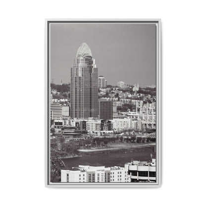 Framed Matte Canvas Cityscape Print — Cincinnati Wall Art