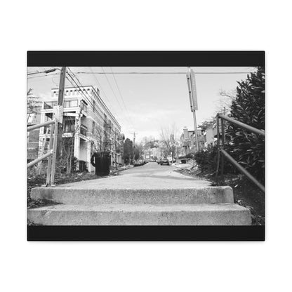 Cincinnati Urban Steps Matte Canvas Print — Peaceful Empty Street Wall Art