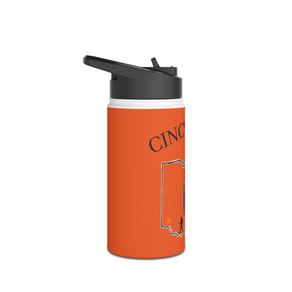 Hiking Stainless Steel Water Bottle — 'Quincy Hiker' Mountain Design