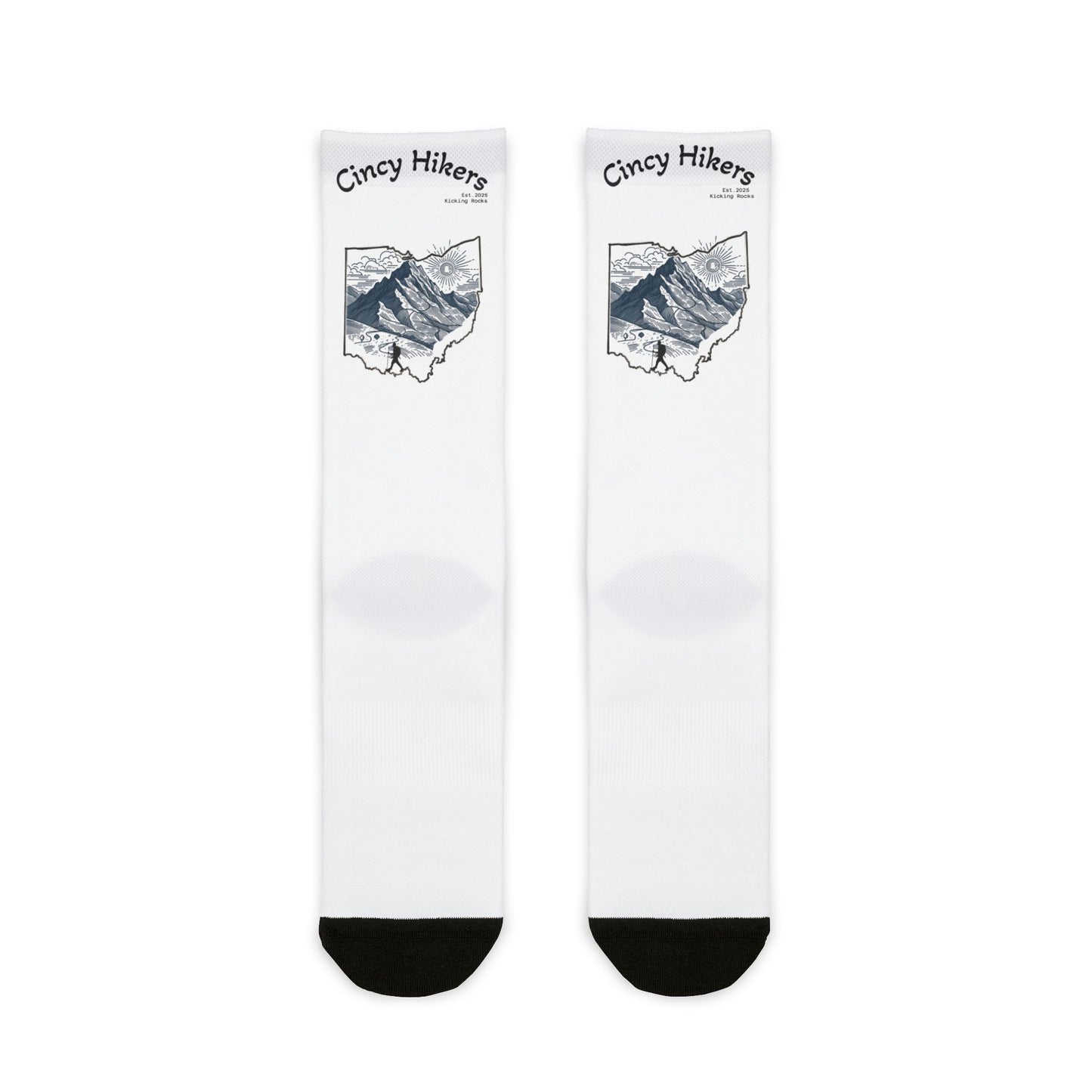 BW Cincy Hiking Crew Socks - 'Crazy Hikers' Orange Sublimation Socks