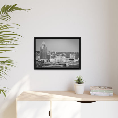 Cincy in the Fall Wall Art — Black & White Cityscape Print