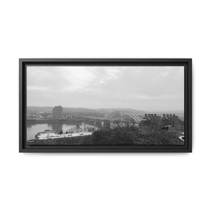 Queen City Bridges Winter Matte Canvas (Framed)