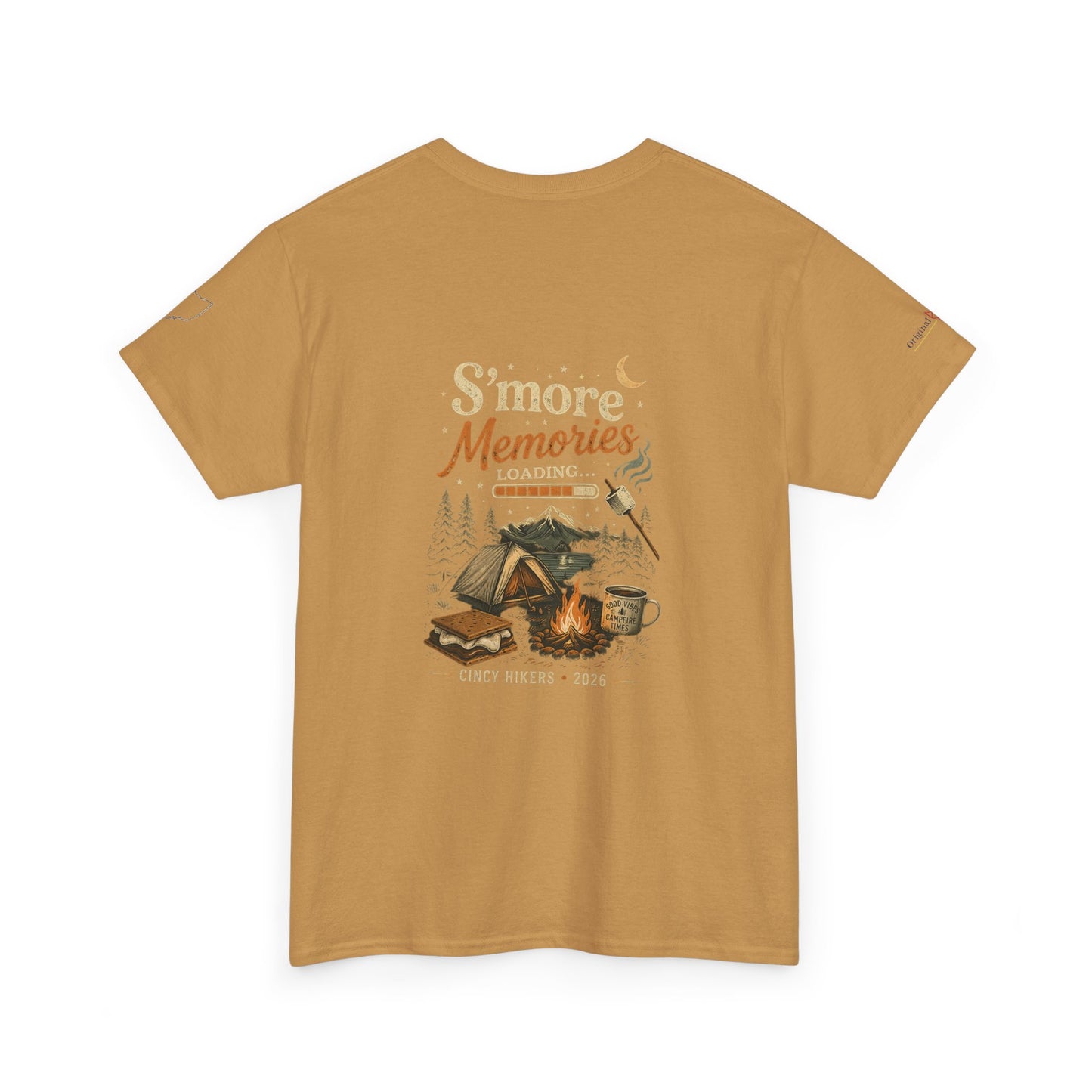 S'more Memories Camping T-Shirt – Retro Campfire Tent Graphic Tee