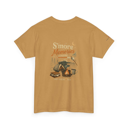 S'more Memories Camping T-Shirt – Retro Campfire Tent Graphic Tee