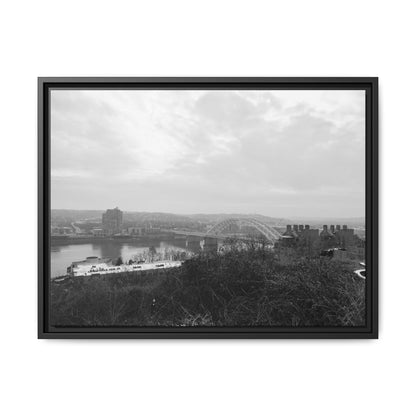 Queen City Bridges Winter Matte Canvas (Framed)