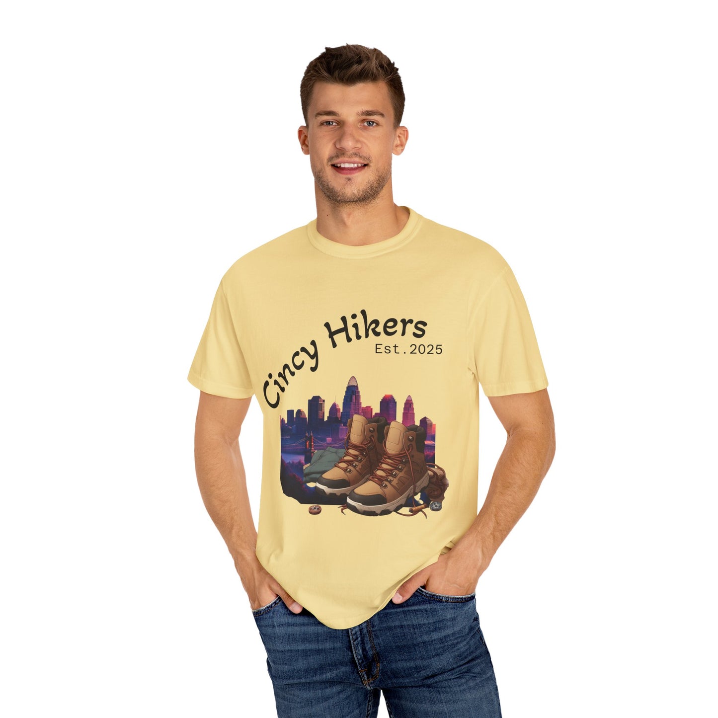 Cincy Hikers T-Shirt - Kicking Rocks Est. 2025 | Unisex Garment-Dyed Tee for Outdoor Enthusiasts
