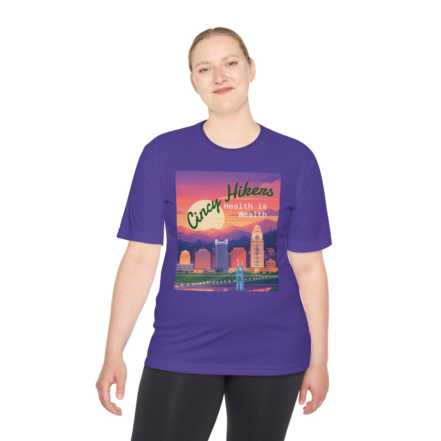 Health is Wealth: Unisex Moisture Wicking Tee for Hikers, Fitness Lovers, Outdoor Adventures, Travel, Gym Wear