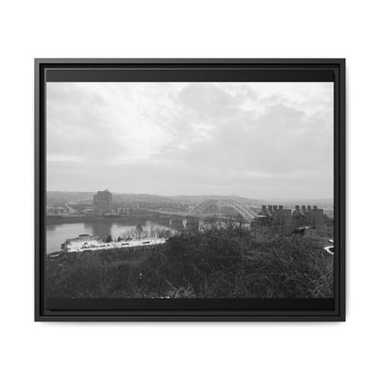 Queen City Bridges Winter Matte Canvas (Framed)