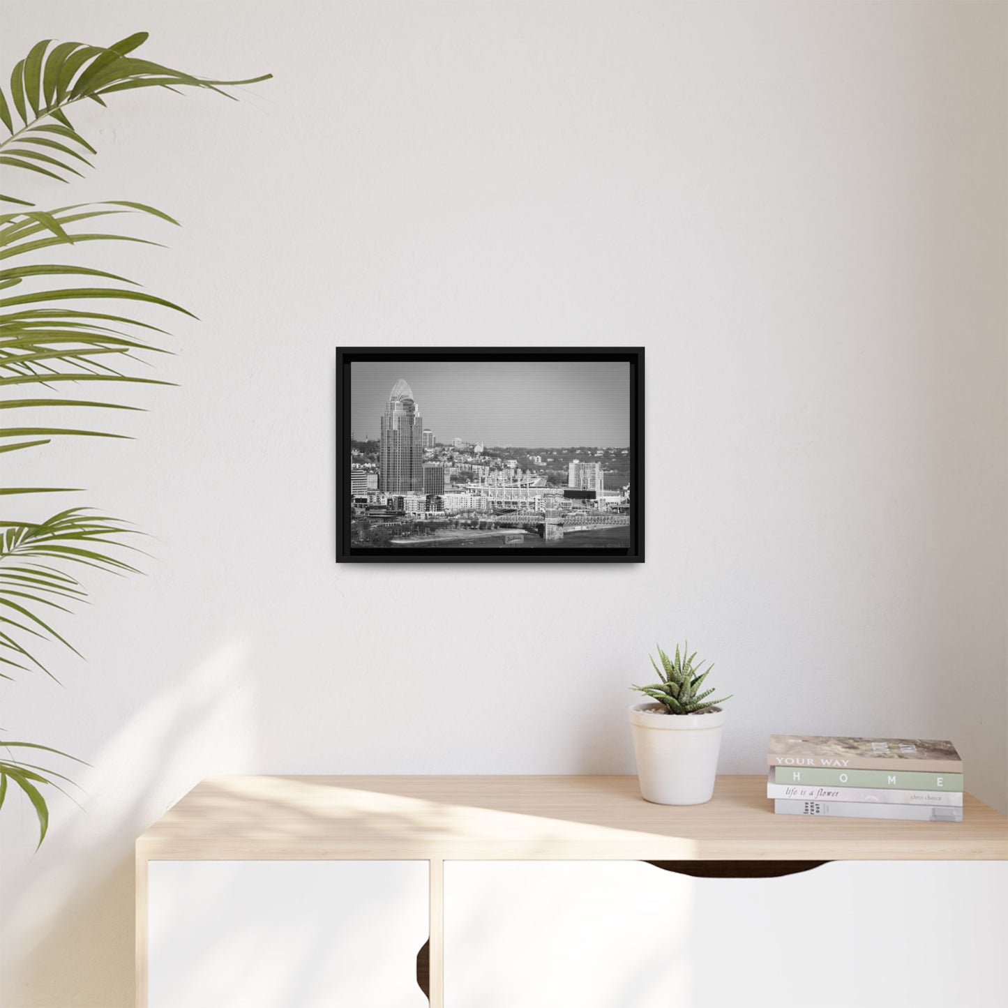 Cincy in the Fall Wall Art — Black & White Cityscape Print