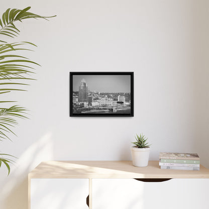 Cincy in the Fall Wall Art — Black & White Cityscape Print